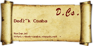 Deák Csaba névjegykártya
